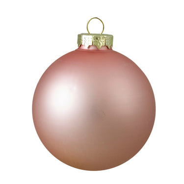 4ct Pink 2-Finish Glass Christmas Ball Ornaments 4
